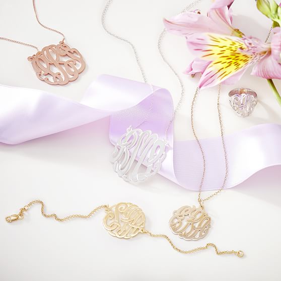Monogram Cursive Pendant PB Teen pottery barn friends and family sale