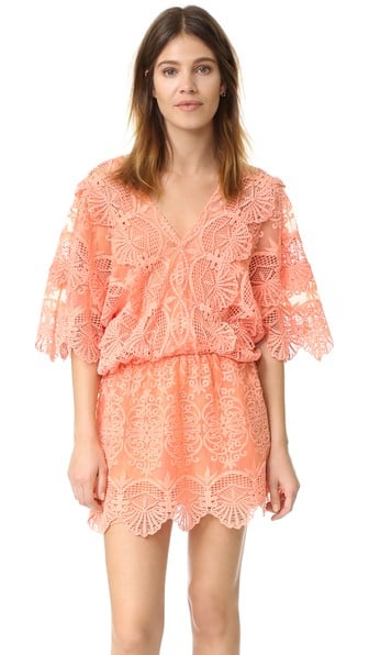 Nightcap x Carisa Rene Seashell Mini Dress Coral casual lace dresses summer 2016