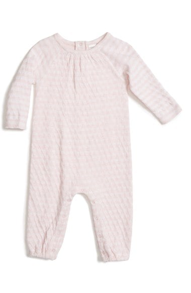 Nordstrom Baby Double Knit Cotton Romper Pink Baby Heather White Heart (Baby Girls) Nordstrom anniversary sale baby girl