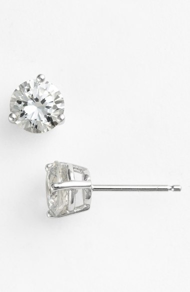 Nordstrom Precious Metal Plated 2ct tw Cubic Zirconia Earrings Clear Cz Sterling Platinum Nordstrom anniversary sale women's jewelry