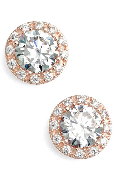 Nordstrom Round 3.48ct tw Cubic Zirconia Stud Earrings Rose Gold anniversary sale women's jewelry