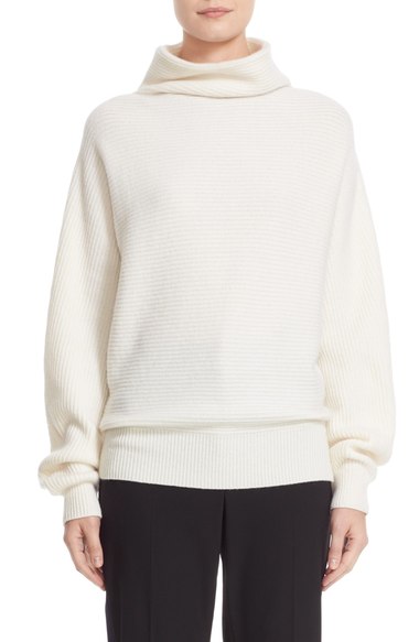 Nordstrom Signature and Caroline Issa Twill Stitch Cashmere Sweater Ivory Soft Nordstrom anniversary sale women's sweaters