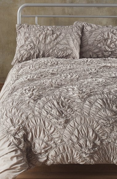 Nordstrom at Home 'Elise' Scallop Duvet Cover Grey Frost Nordstrom Anniversary Sale