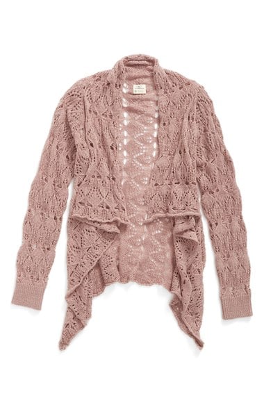 O'Neill' Bonfire' Drape Front Cardigan (Little Girls & Big Girls) Adobe Rose Nordstrom anniversary sale little girls clothing