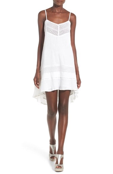 O'Neill' Joy' Crochet Inset Cotton Dress White high low hem dresses 