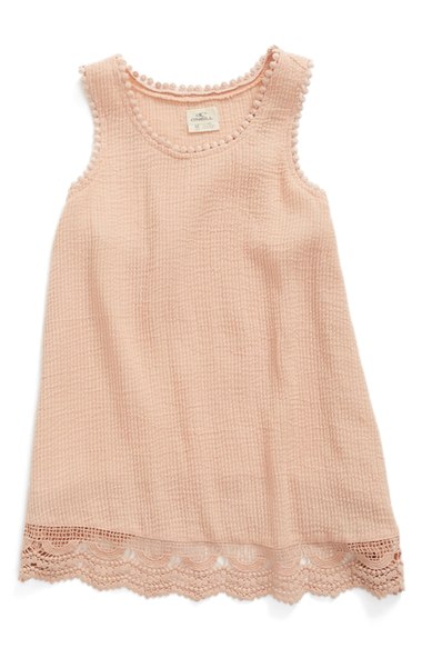 O'Neill 'Mackenzie' Pompom Tank (Little Girls & Big Girls) Rose Cloud Nordstrom anniversary sale little girls fashion