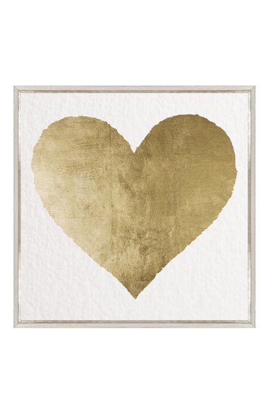 Oliver Gal 'Forever & Ever' Heart Framed Canvas Print Gold 2016 Nordstrom anniversary sale