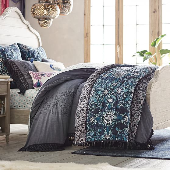 PB Teen Lennon & Maisy Embroidered Tassel Duvet Cover + Sham pottery barn teen friends and family sale 