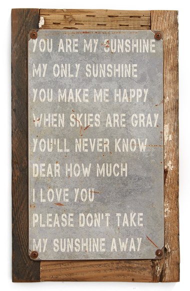 PONCHO & GOLDSTEIN 'You Are My Sunshine' Sign Grey 2016 Nordstrom anniversary sale