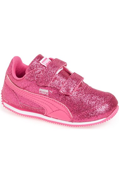 PUMA 'Steeple Glitz' Sneaker (Baby, Walker & Toddler) Fandango Pink Nordstrom anniversary sale baby girls fashion