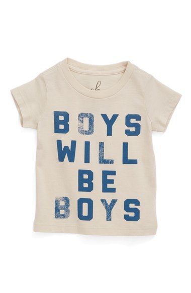 Peek 'Boys Will Be Boys' Graphic T-Shirt (Baby Boys) Stone Nordstrom anniversary sale baby boy