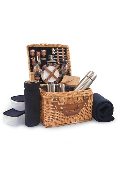 Picnic Time 'Canterbury' Wicker Picnic Basket Blue 2016 Nordstrom anniversary sale 