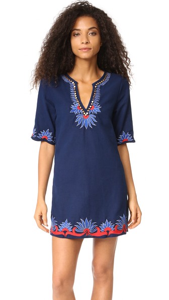 Piper Embroidered Tunic Dress Navy tunic dresses summer 2016