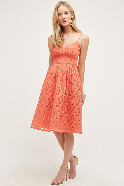 Plenty by Tracy Reese Prima Midi Dress Coral fit and flare dresses summer wedding guest