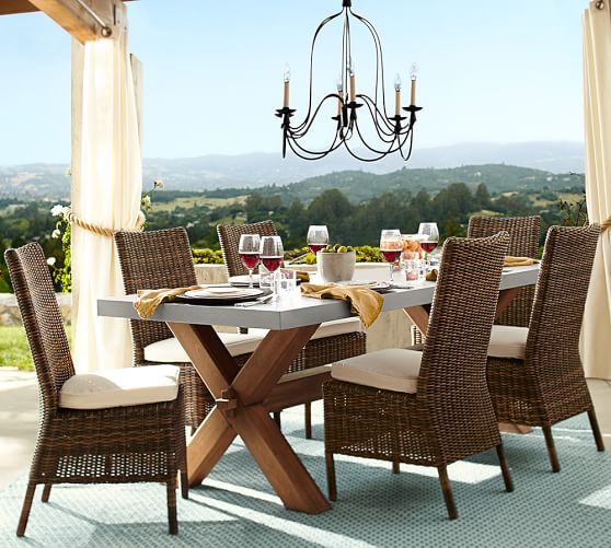 Pottery Barn ABBOTT RECTANGULAR DINING TABLE & TORREY CHAIR SET - ESPRESSO pottery barn outdoor furniture sale extra 15% off sale