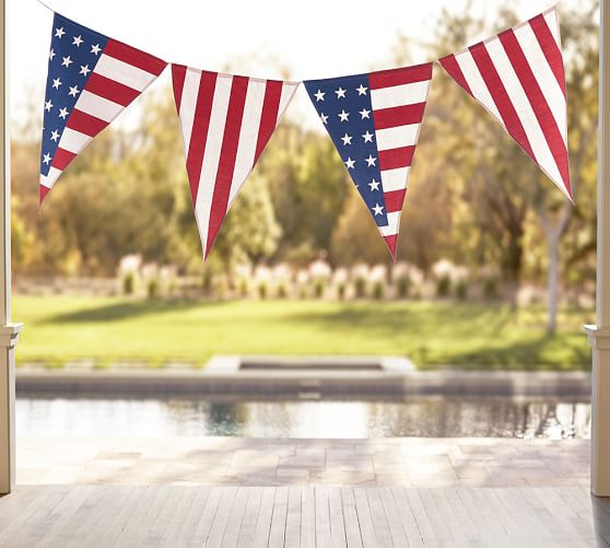 Pottery Barn AMERICANA TRIANGLE FLAG BANNER pottery barn summer warehouse clearance sale