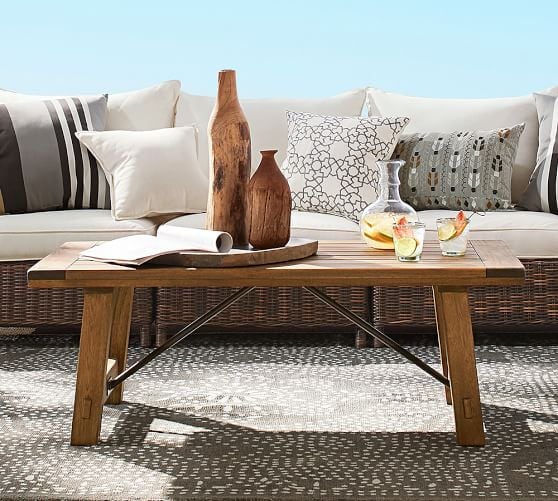 Pottery Barn BENCHWRIGHT OUTDOOR COFFEE TABLE pottery barn summer warehouse clearance sale