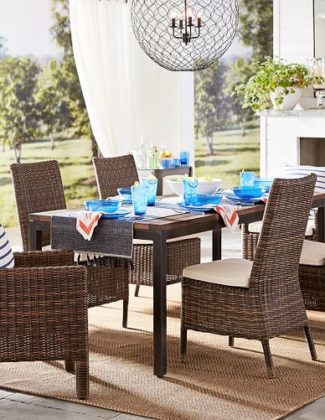 Pottery Barn CARMEN TEAK RECTANGULAR DINING TABLE & TORREY CHAIR SET - ESPRESSO Sale!