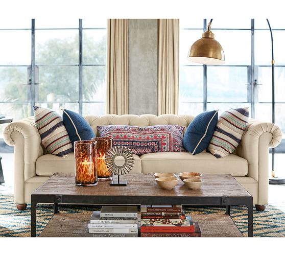 Pottery Barn CHESTERFIELD TUFTED UPHOLSTERED SOFA pottery barn summer clearance sale