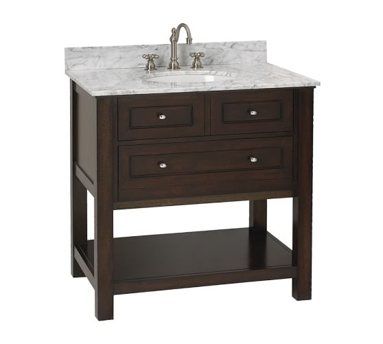 Pottery Barn CLASSIC SINGLE SINK CONSOLE - ESPRESSO FINISH pottery barn warehouse clearance sale summer