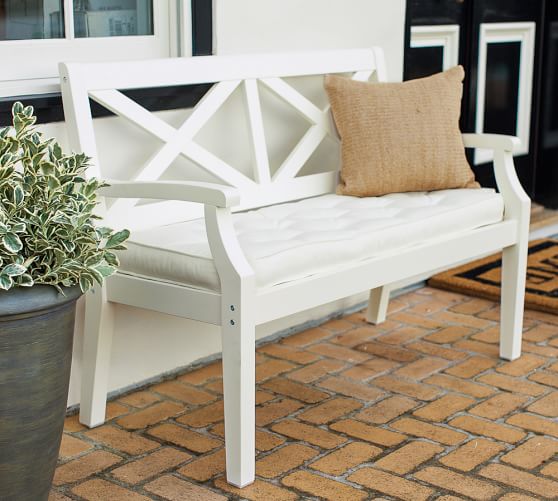Pottery Barn HAMPSTEAD PAINTED PORCH BENCH - WHITE pottery barn outdoor furniture sale extra 15% off sale