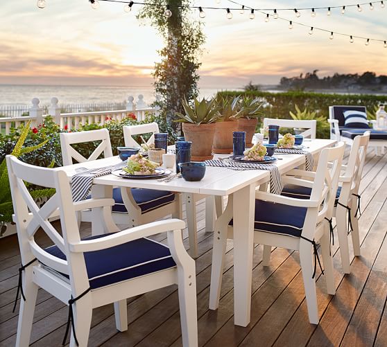 Pottery Barn HAMPSTEAD PAINTED RECTANGULAR EXTENDING DINING TABLE & CHAIR SET - WHITE pottery barn outdoor furniture sale extra 15% off 2016