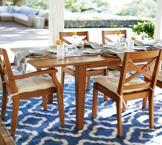 Pottery Barn HAMPSTEAD TEAK RECTANGULAR EXTENDING DINING TABLE - HONEY pottery barn summer warehouse clearance sale