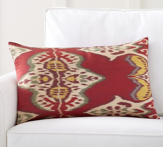 Pottery Barn INEZ IKAT PRINT SILK LUMBAR PILLOW COVER pottery barn 30% off pillows sale
