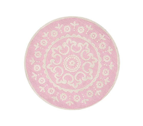 Pottery Barn Kids McKenna Round Rug Pink