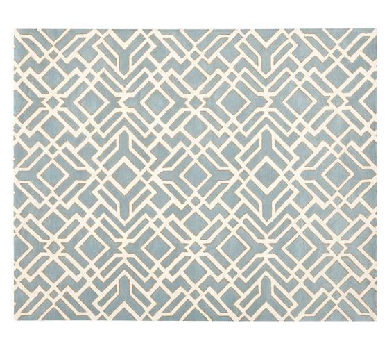 Pottery Barn SHELBY RUG - BLUE pottery barn summer warehouse clearance sale