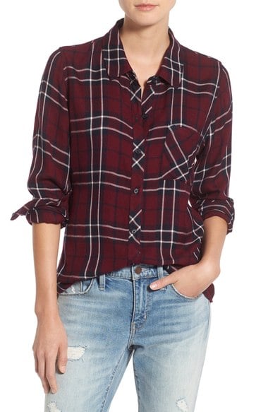 Rails 'Hunter' Plaid Shirt Cabernet Navy White Nordstrom anniversary sale 