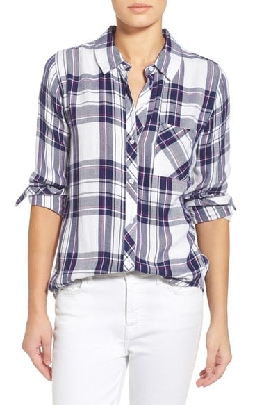 Rails 'Hunter' Plaid Shirt White Navy Orchid Nordstrom Anniversary Sale