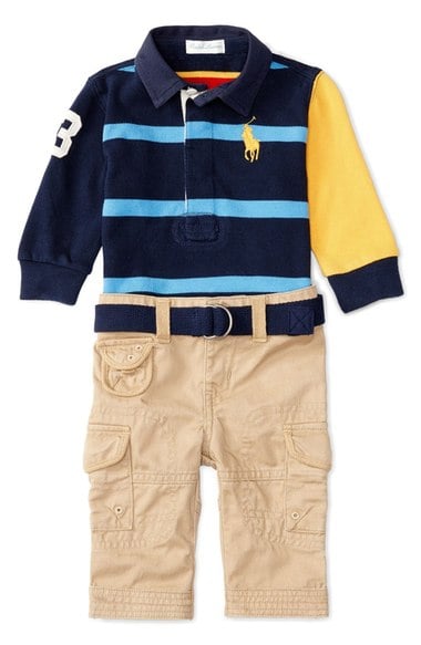Ralph Lauren Rugby Shirt & Pants Set (Baby Boys) Classic Wine Multi Nordstrom anniversary sale baby boy