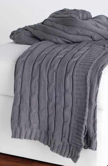 Rizzy Home Cable Knit Cotton Throw Light Gray 2016 Nordstrom anniversary sale home decor