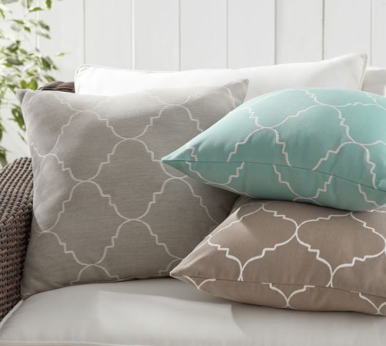 SUNBRELLA® TRELLIS REVERSIBLE JACQUARD INDOOR/OUTDOOR PILLOW Pottery Barn pillows sale 30% off