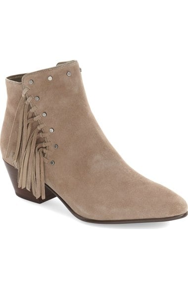 Sam Edelman 'Rudie' Studded Fringe Bootie (Women) Putty Suede 2016 Nordstrom anniversary sale