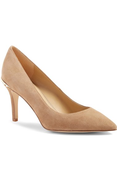 Sam Edelman 'Tonia' Spike Rand Pointy Toe Pump (Women) Oatmeal Suede 2016 Nordstrom anniversary sale