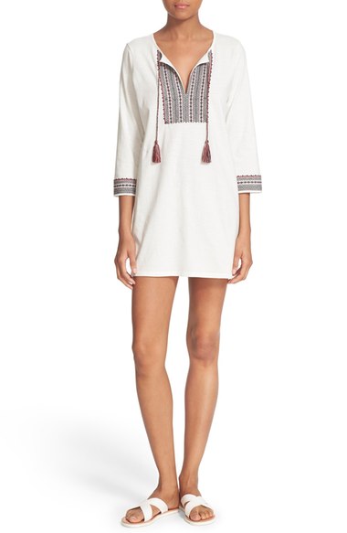 Soft Joie 'Rane' Embroidered Tunic Dress Porcelain tunic dresses summer 2016