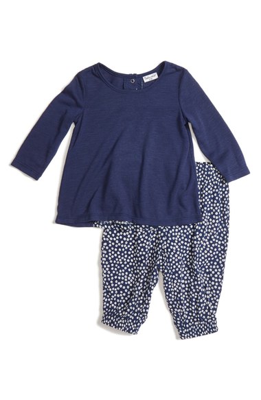 Splendid' Ditsy Dot' Tunic & Pants Set (Baby Girls) Navy Nordstrom anniversary sale baby girl