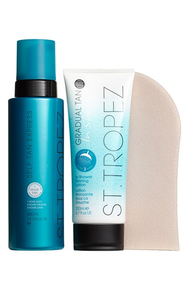 St. Tropez Self Tanning Kit ($96.50 Value) Self Tan Express Bronzing Mousse, Gradual Tan in Shower, Tan applicator mitt Nordstrom anniversary sale beauty