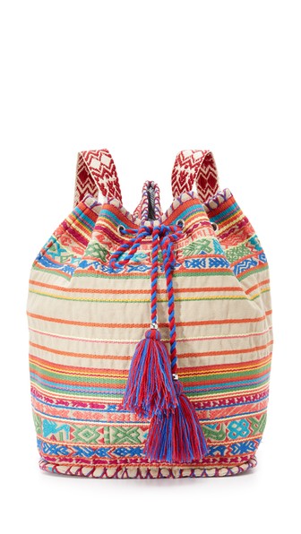 Star Mela Pelli Embroidered Backpack Beige designer backpacks back to school 2016