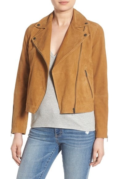 Sun & Shadow Suede Crop Moto Jacket Tan Sahara 2016 Nordstrom anniversary sale women's jackets 