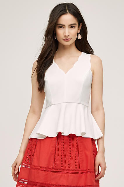 Sunday in Brooklyn Scalloped Peplum Tank White peplum tops summer 