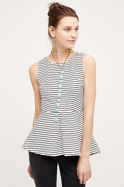Sunday in Brooklyn Summer Stripe Peplum Tank Black White peplum tops summer 2016
