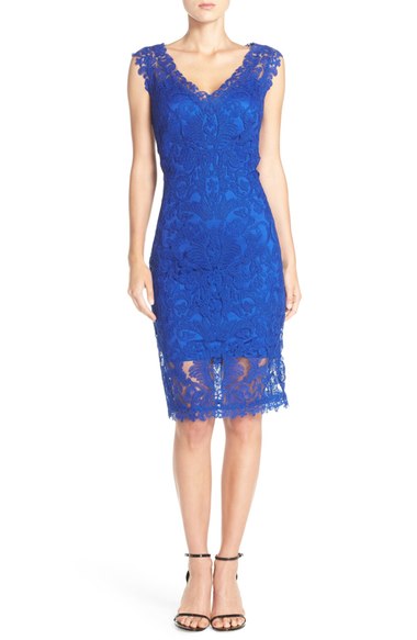 Tadashi Shoji Embroidered Sheath Dress Mystic Blue lace dresses summer wedding guest season 2016