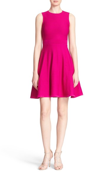 Ted Baker London Ottoman Knit Fit & Flare Dress Deep Pink fit and flare dresses summer wedding guest 2016