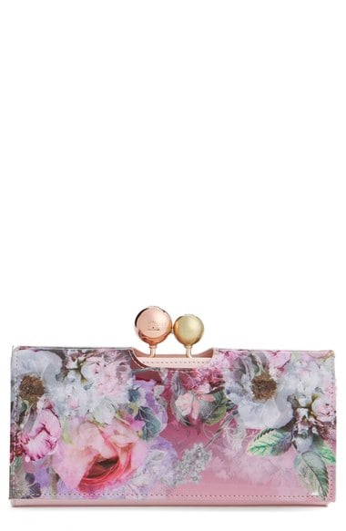 Ted Baker London 'Pure Peony' Leather Matinee Wallet (Nordstrom Exclusive) Light Pink Floral Print Nordstrom Anniversary sale handbags
