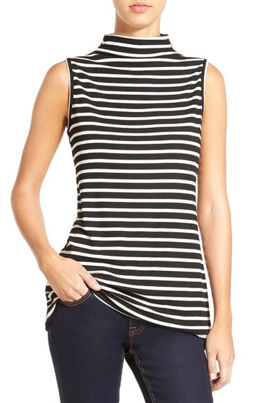 Ten Sixty Sherman Stripe Mock Neck Tank Black White Nordstrom anniversary sale women's shirts tops