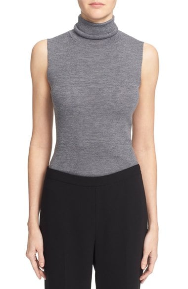 Theory 'Leenda' Sleeveless Merino Wool Turtleneck Shell Mid Grey Nordstrom anniversary sale women's sweaters