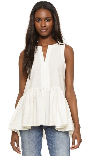 Tibi Sleeveless Peplum Top White peplum tops summer 2016